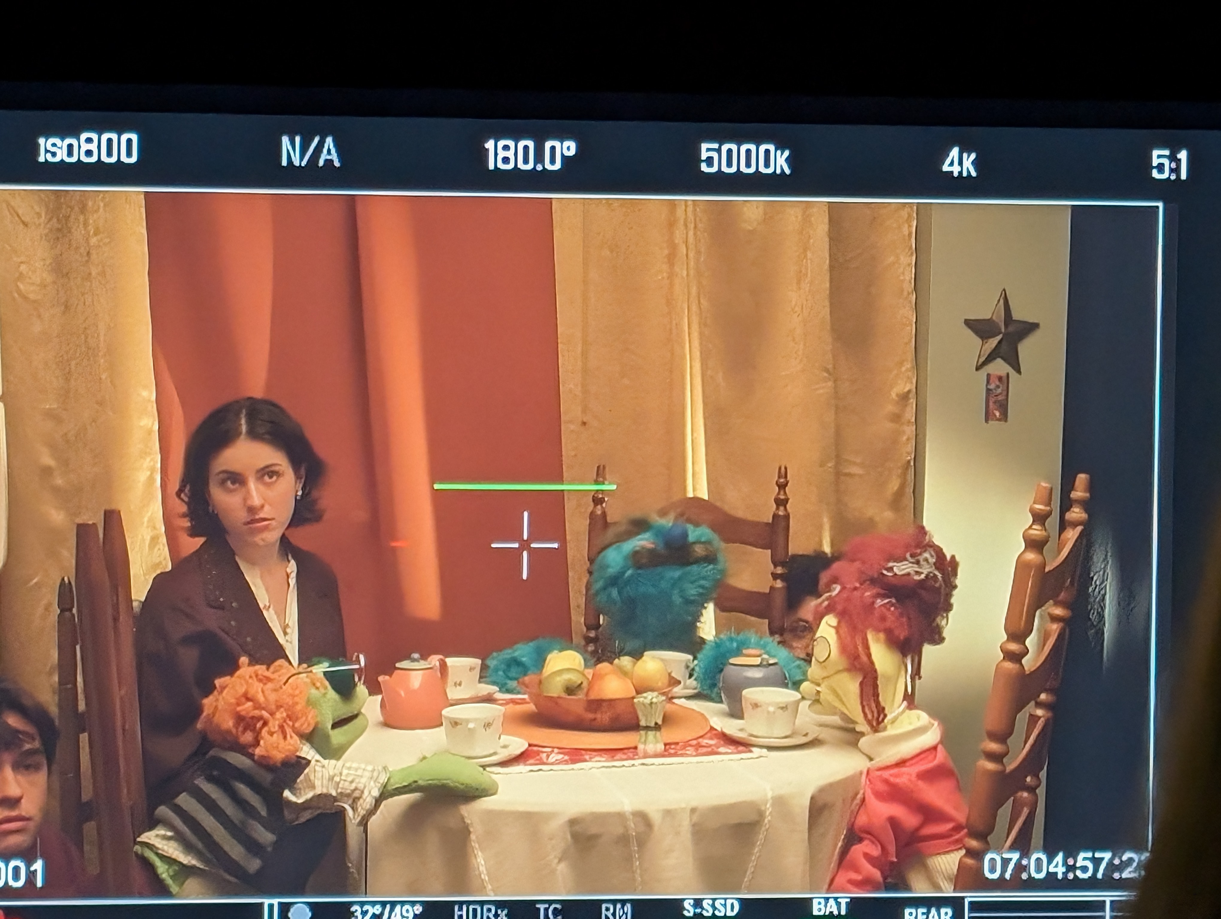 No Strings Attached puppet set photo with actors